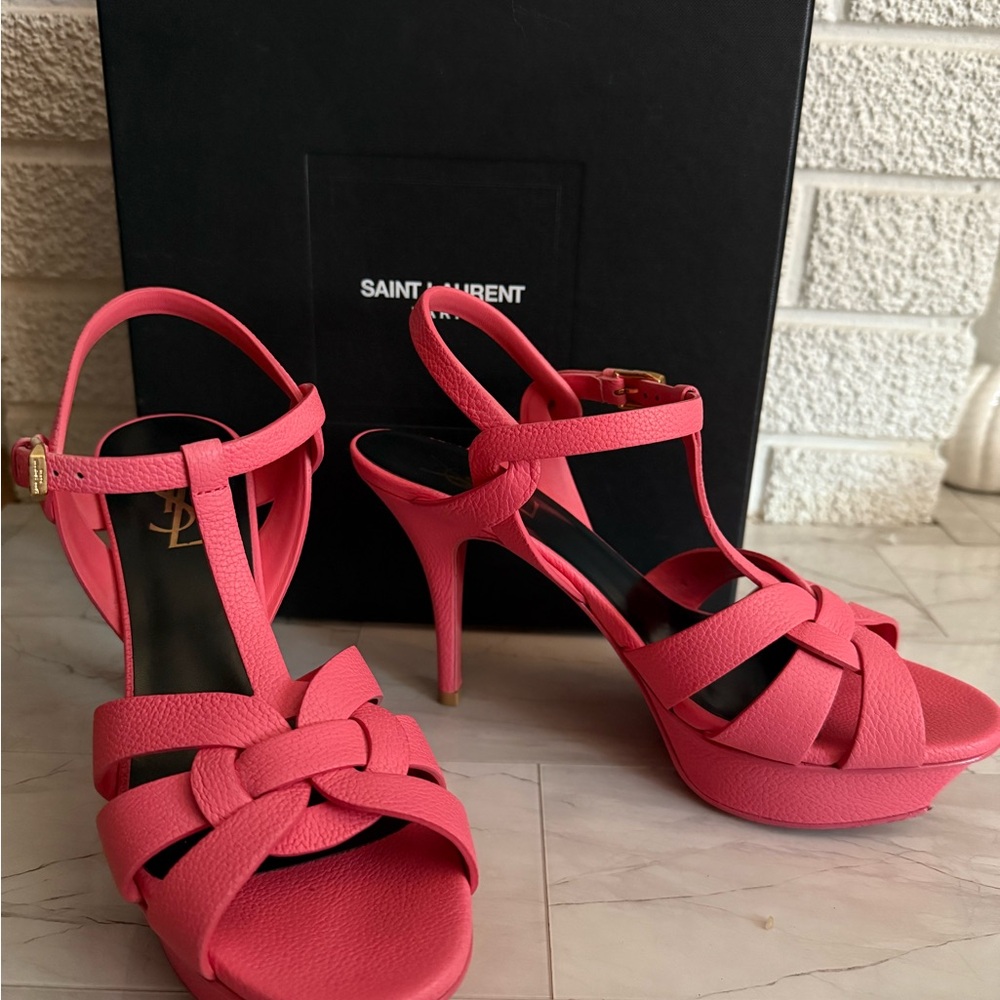 Yves Saint Laurent Tribute Vibrant Pink Heels
